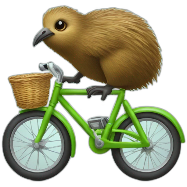 kiwi bird on a bike emoji