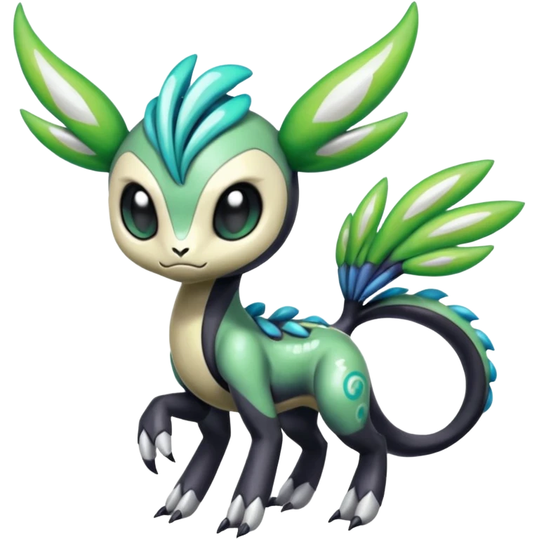 Colorful Shiny Edgy Cool Badass Painted Splashed Exotic Meloetta-Palkia-Virizion-Venom-Stitch-Fakémon-creature-hybrid emoji