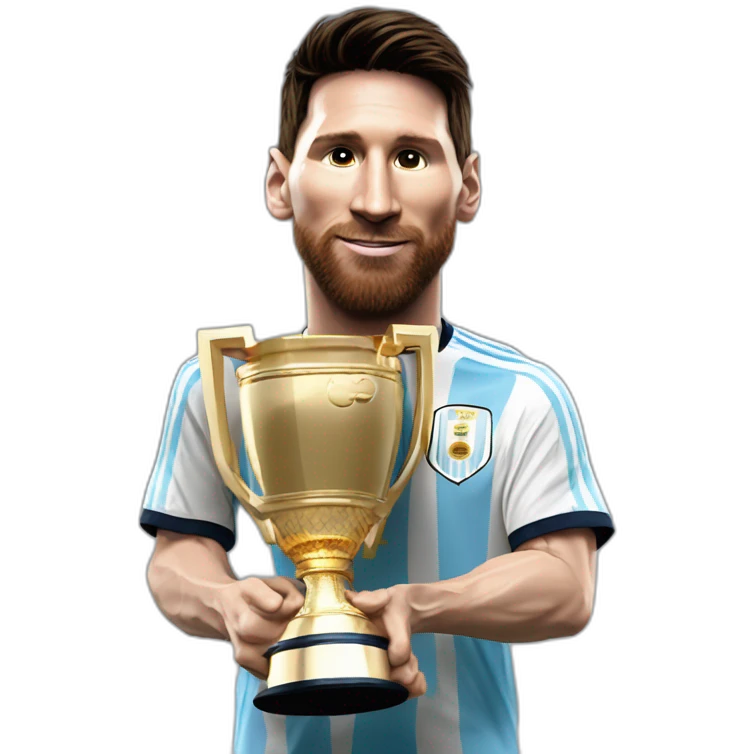 Lionel Messi levantando la copa del mundo con la camiseta argentina emoji