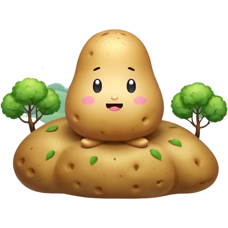 kawaii sanrio meditating potato landscape emoji