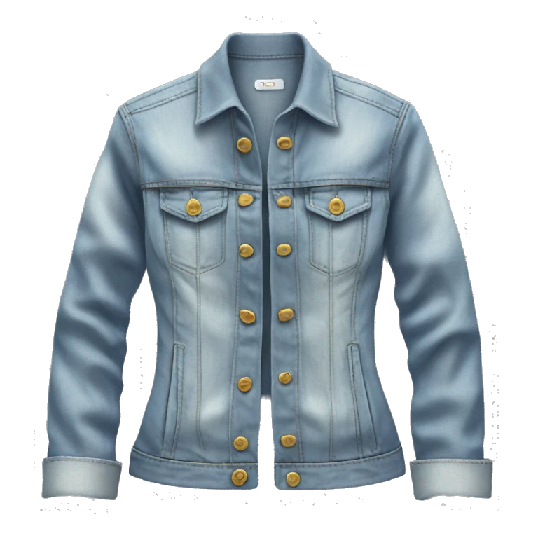 Hyper Realistic isolated open feminine light denim fashion jacket. emoji