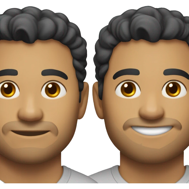 A head and shoulders shot of a 34 year old Hispanic man, with short black hair, with stubble facial hair,   with brown eyes wearing a t-shirt. emoji