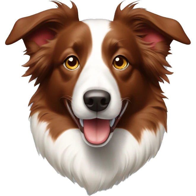 Red and white border collie emoji