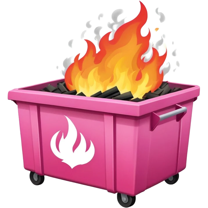 Teacher dumpster fire pink emoji