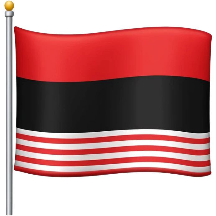 Creat an flag win red and black colour only colour not designs half in red and another half in black  by dividing equaly single flag emoji