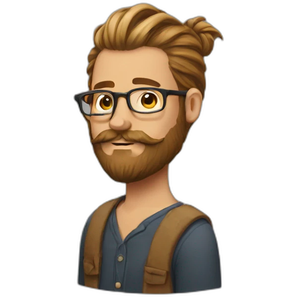 hipster manbun beard emoji