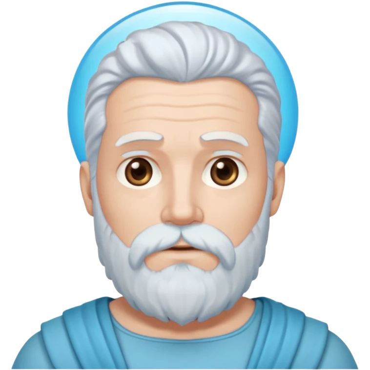 Uranus, God of Sky from Gods and Goddesses with white hair and beard, pale blue outfit emoji