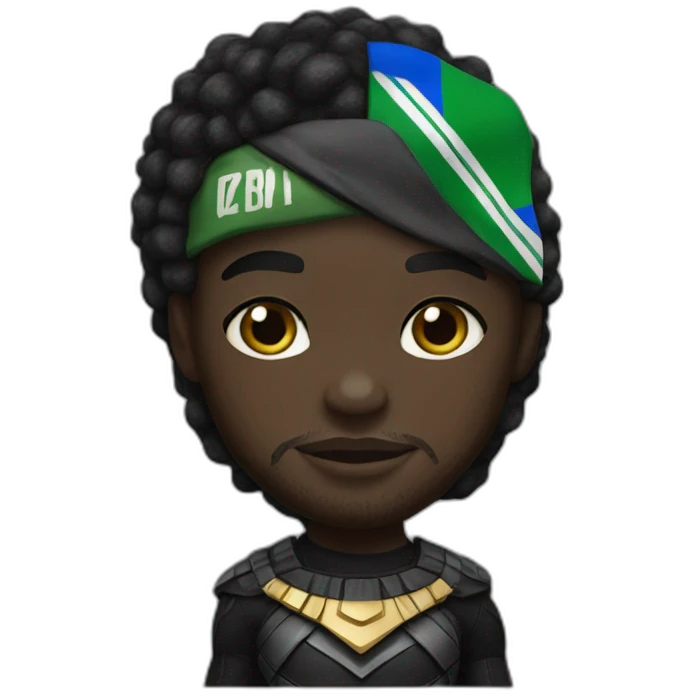 Black Panther Hero with Central african flag emoji