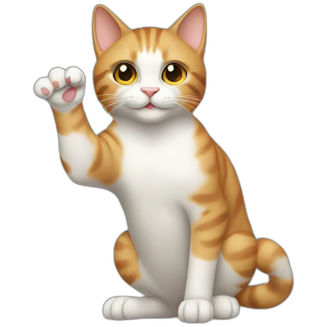 cat raising its paw emoji