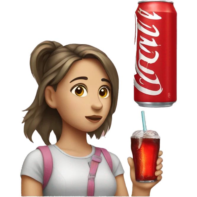 Girl drinking a Coke emoji