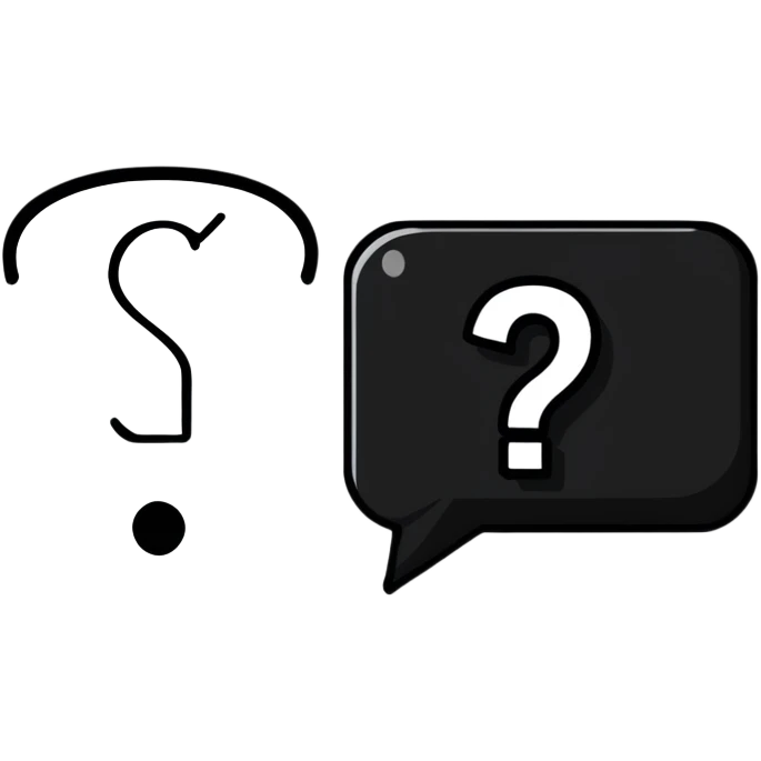 question mark in a speech bubble emoji