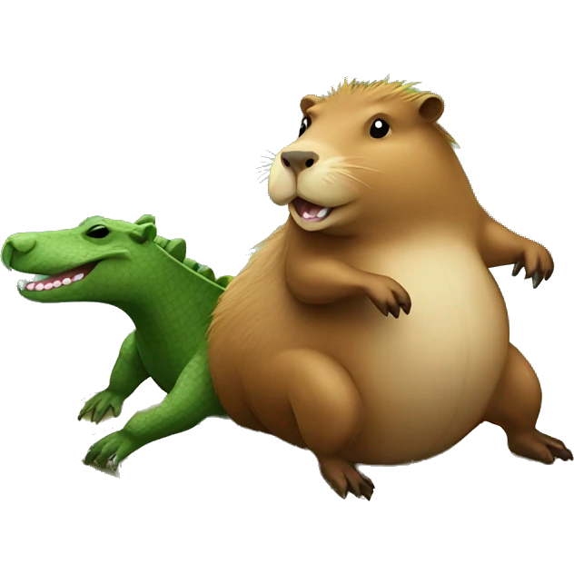 capybara riding on crocodile emoji