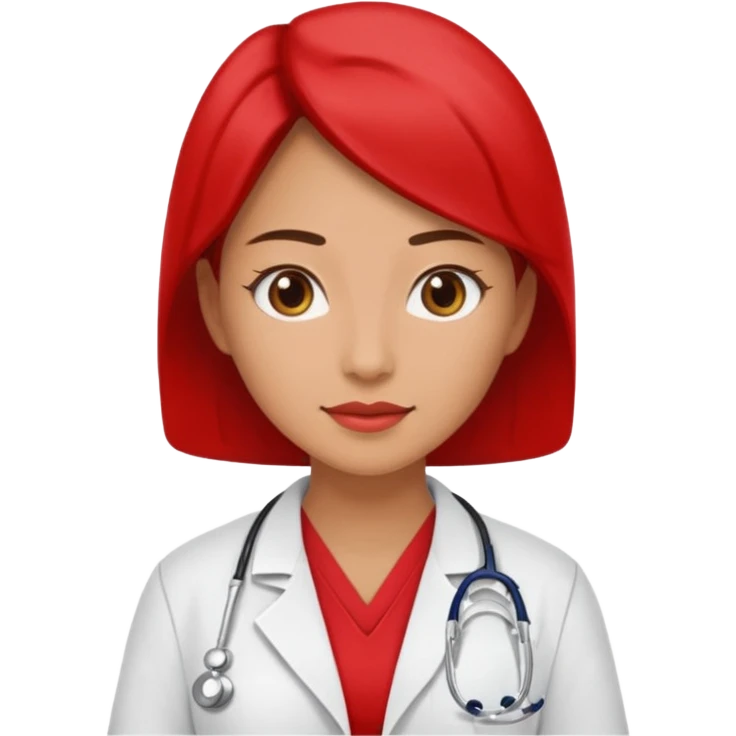 woman doctor with red uniform emoji