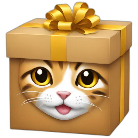 cat gift box emoji