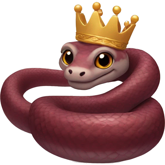 cute maroon snake with a crown emoji