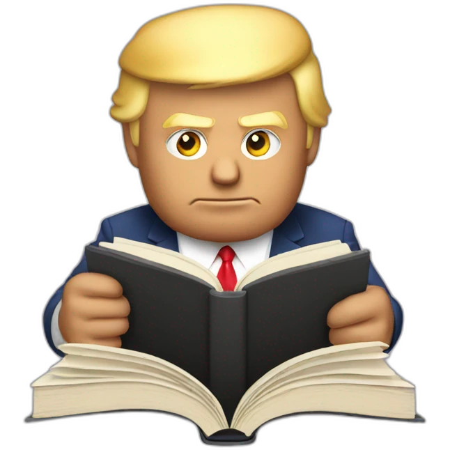 Donald trump reading a book emoji