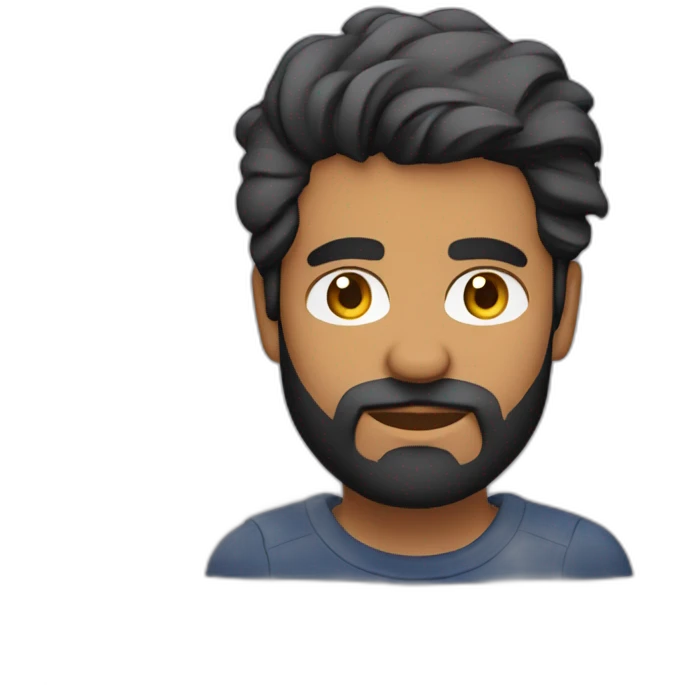 sri lankan 25 year old handsome and stylish guy with a beard with a frowning face emoji