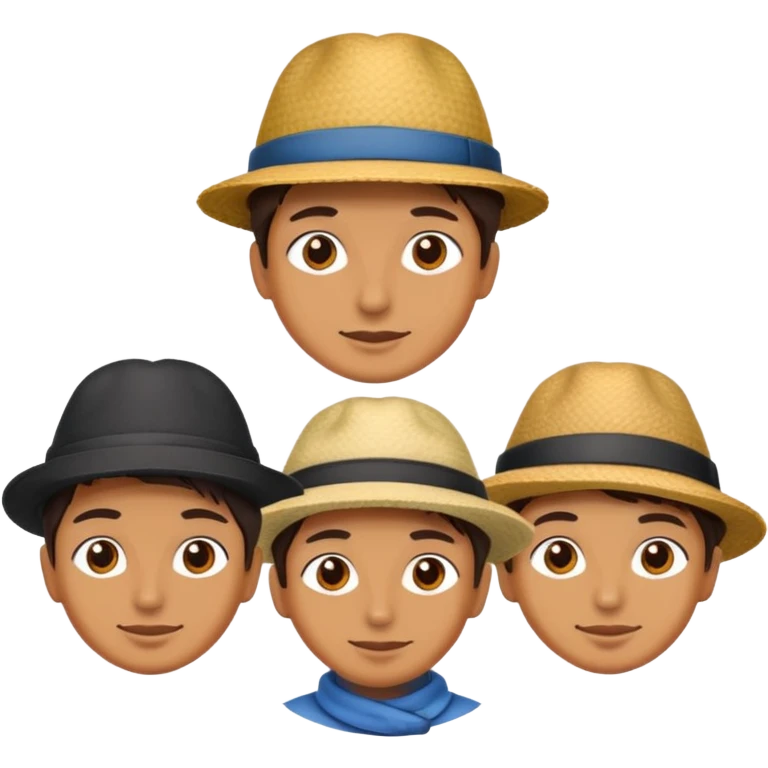 Person wearing 3 hats emoji