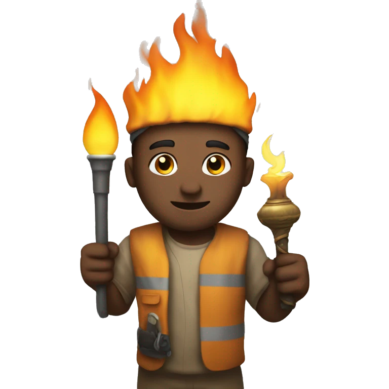 An Amdi holding a torch in his hand  emoji