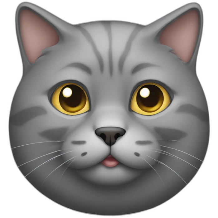 Fat gray cat full emoji