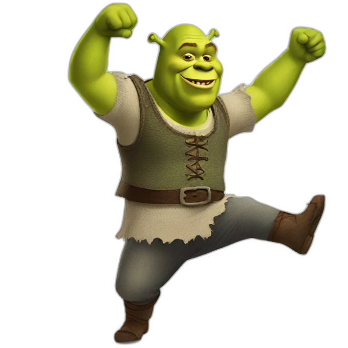 shrek dancing with baloon emoji