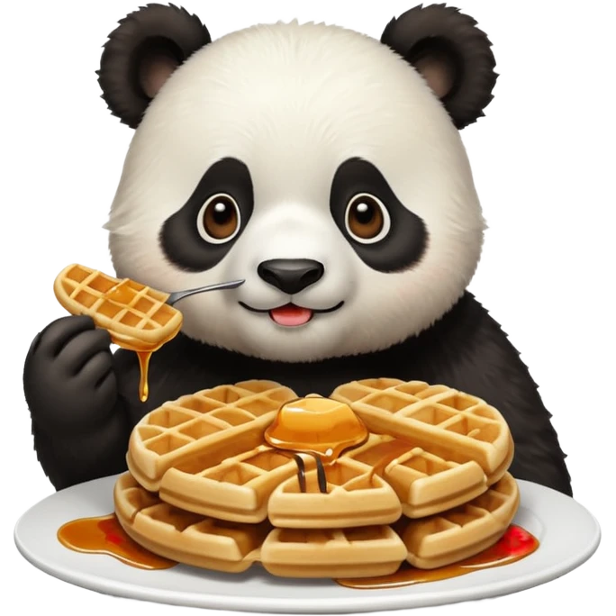 panda eating waffles emoji