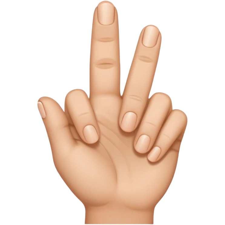 create a 2 fingers down, thumb tucked in between hand emoji
