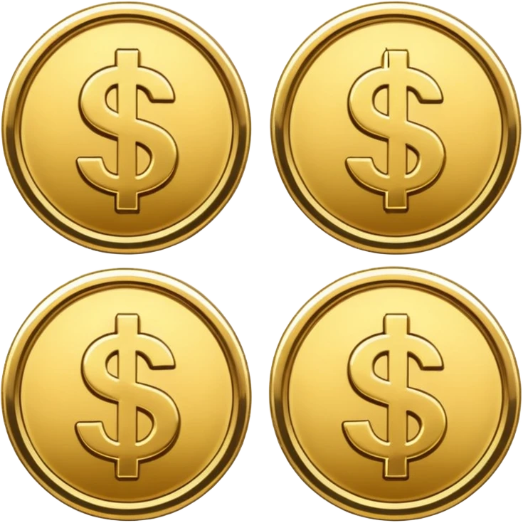 monedas con signo de dolar  emoji