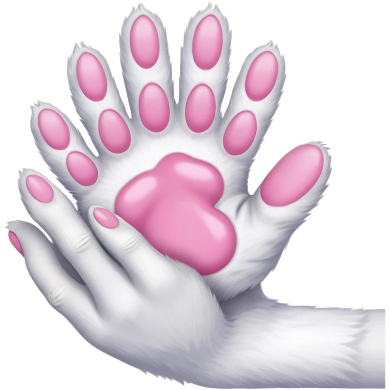 cat paw touching human hand, gentle touch emoji
