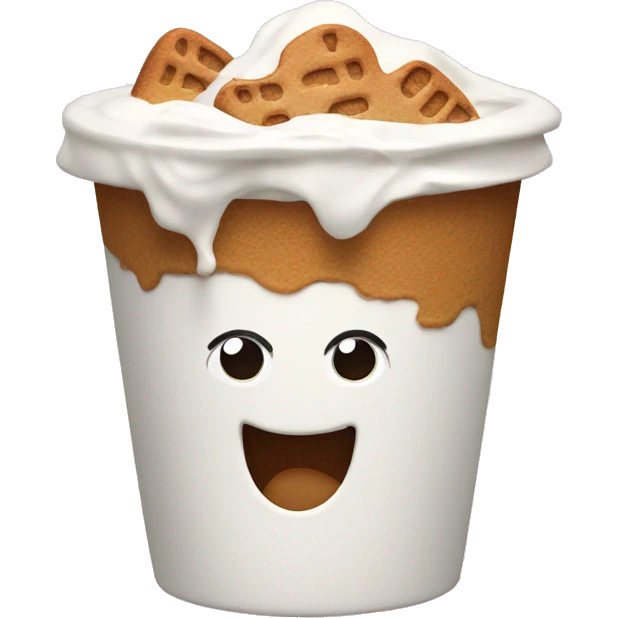 Yoghurt with smashed gingerbread on  emoji