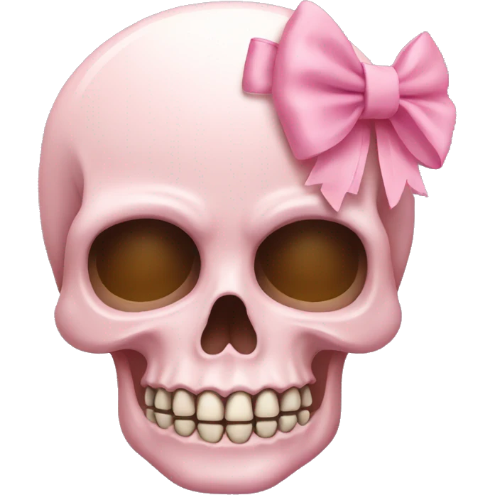 Light pink skull with a bow emoji