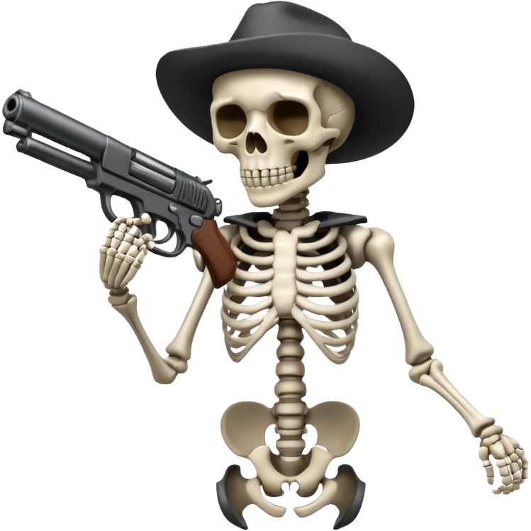 Skeleton with gun emoji