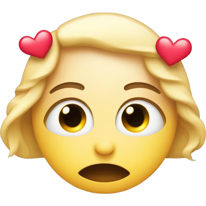 sparkly eyes with hearts hands on cheeks emoji