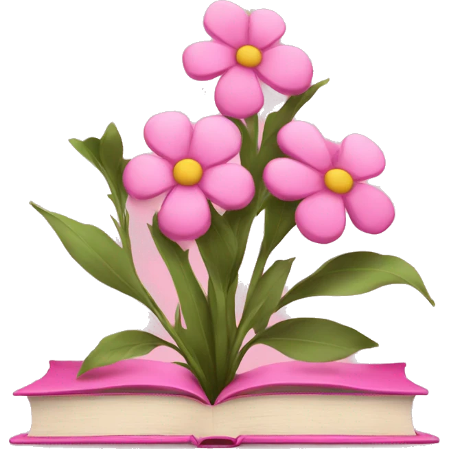 pink books with flowers emoji