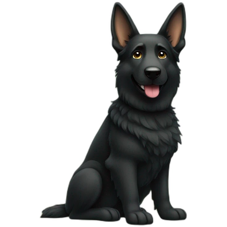 Black German shepherd golfing emoji