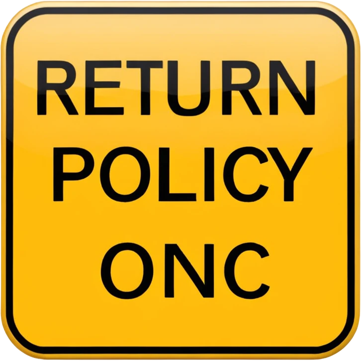 words "return policy" emoji