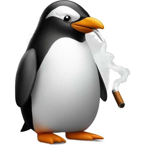 penguin smoking a cigar emoji