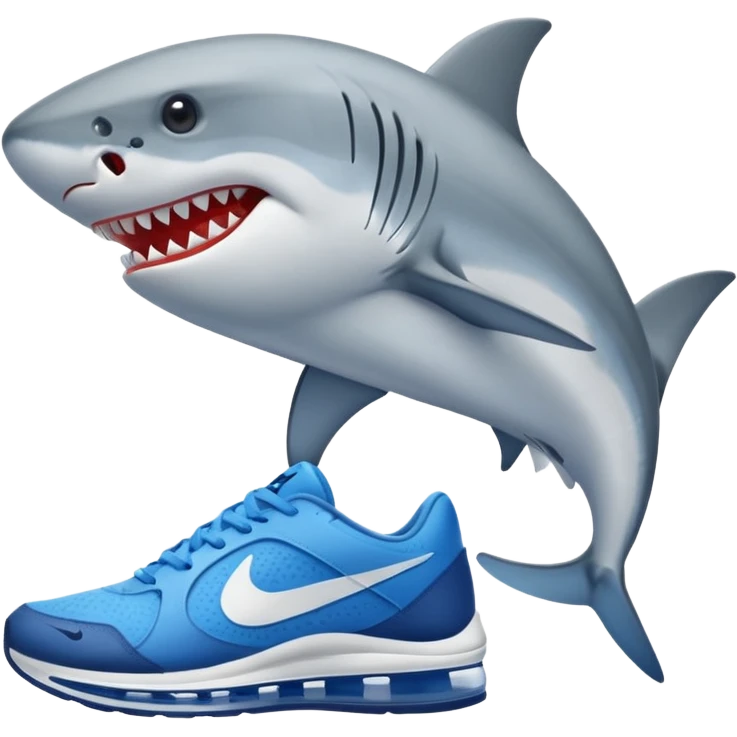 tiburón con zapatos nike emoji