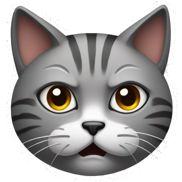 angry cat face in profile view emoji