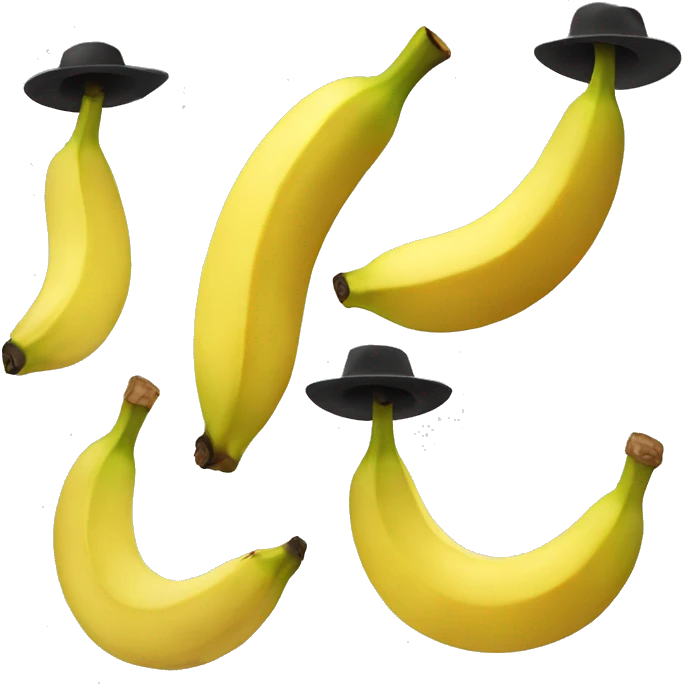 A banana with a hat emoji