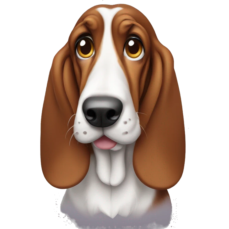 Basset hound with cute eyes emoji