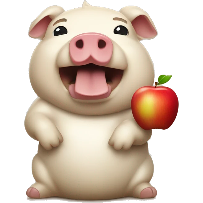 lechon baboy with apple on its mouth emoji