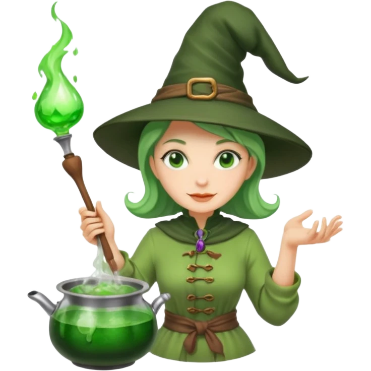 green witch cooking potion emoji