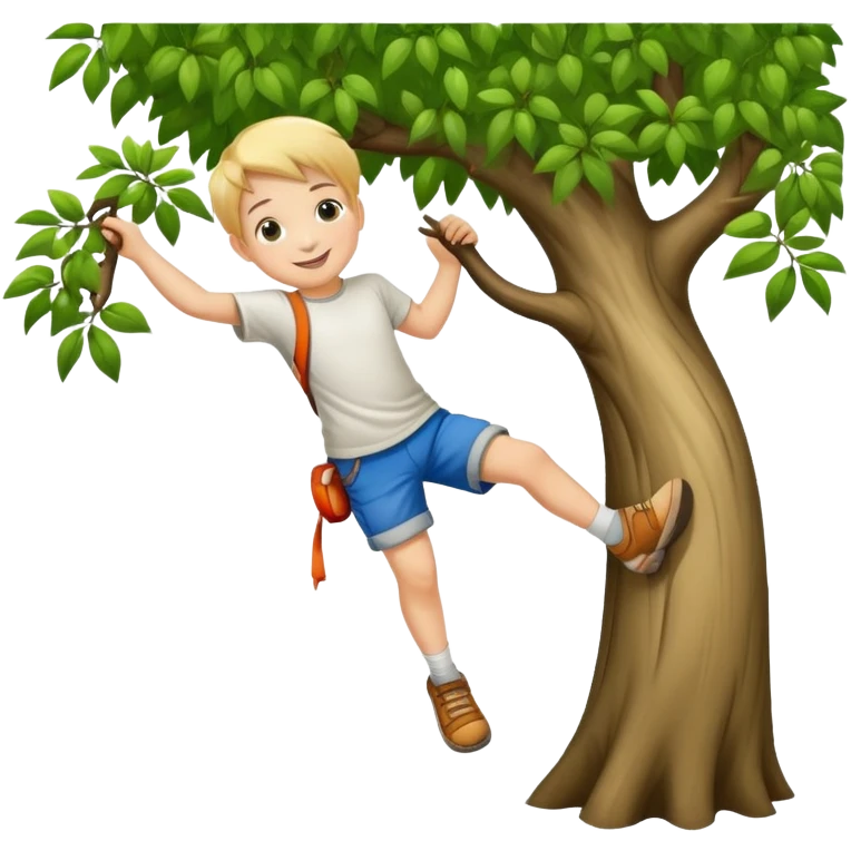 child climbing a tree emoji