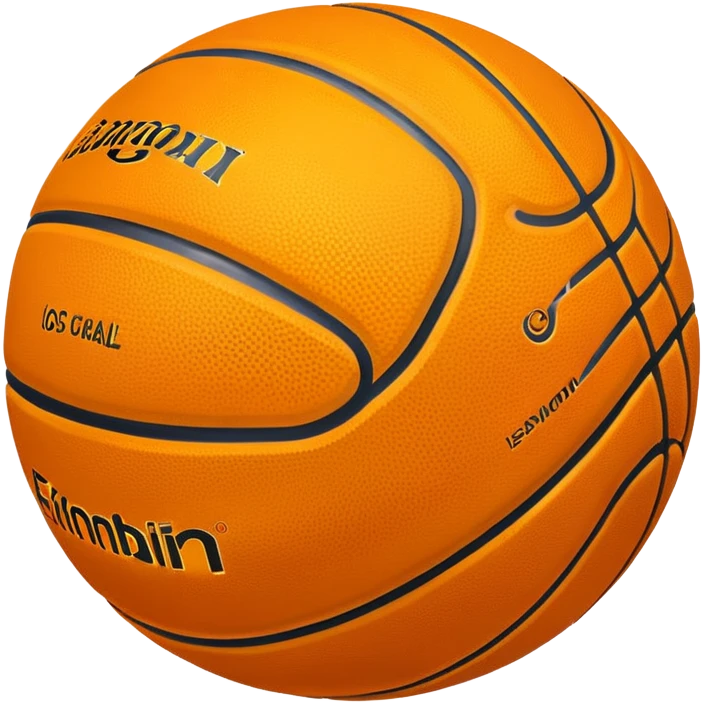 shiny golden basketball with orange seams, metallic gold material, reflective surface emoji