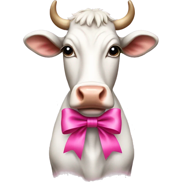 Cow with pink bow emoji
