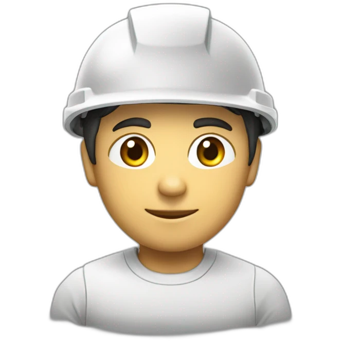 engenheiro com capacete branco na obra emoji