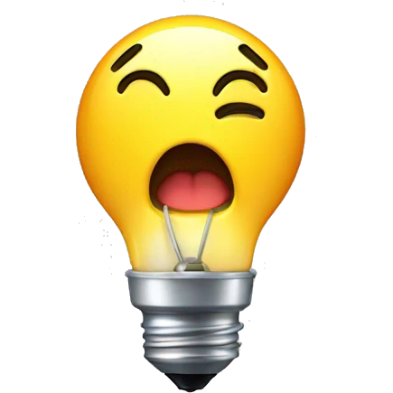 goofy ahh face with lightbulb and pointer finger emoji