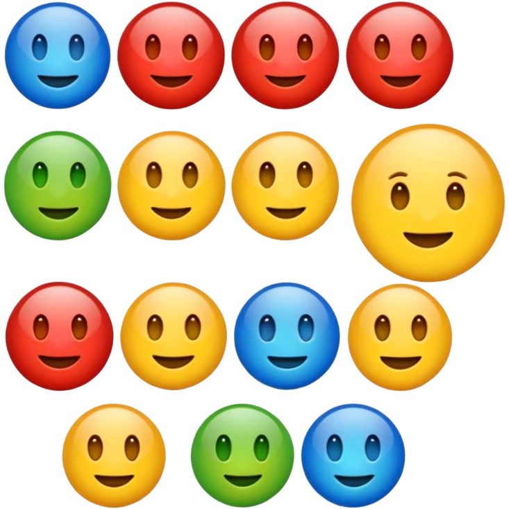 Emoji of these colors: red, yellow, green and blue  emoji