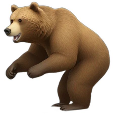 Grizzly bear surfing emoji